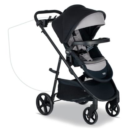 Picture of Britax Brook+ Modular Baby Stroller, Ultra-Lightweight Infant and Toddler Stroller with SafeWash Insert and 4 Ways to Stroll, Graphite Onyx