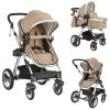 Picture of BABY JOY Baby Stroller, 2-in-1 Convertible Bassinet Reclining Stroller, Foldable Pram Carriage with 5-Point Harness, Including Cup Holder, Foot Cover, Diaper Bag, Aluminum Structure, Khaki
