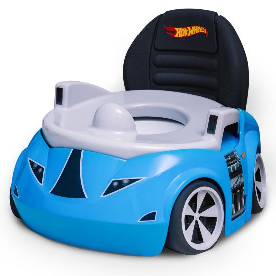 Picture of Hot Wheels Blue Race Car Potty Training Toilet, Race Car Potty Seat Includes Detachable Toddler Toilet Seat and Kids Potty, Ages 12 Months and Up