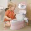 Picture of CheerTry 2-in-1 Toddler Potty Training Toilet - with Detachable Training Seat, Realistic Flushing Sound for Boys & Girls Ages 1-3 with Wipes Storage, Toilet Paper Holder