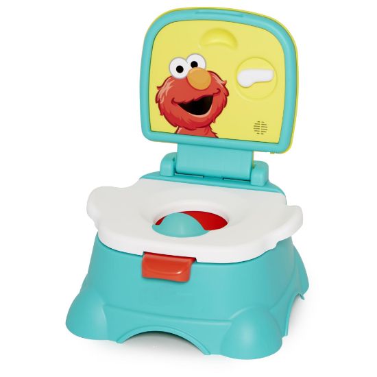 Picture of Sesame Street Elmo Hooray 3-in-1 Potty Training Toilet Seat and Step Stool, Easy to Clean Design with Flush Handle and Sounds, Portable and Great for Travel, Perfect for Toddler Boys and Girls 1-3