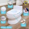 Picture of Fisher-Price 2-N-1 Potty Trainer with Flushing Sounds, Chart & Storage - White Floor Potty Chair with Splash Guard, Removable Ring & Bowl, Patented Snap Safe Ring Technology
