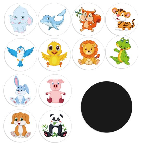 Picture of Geyee 24 Pcs Potty Training Stickers Potty You Pee on Toilet Reveal Stickers Chart Reusable Pee Decals Color Changing Seat Toilet Targets for Boys Girls Kids Training Use(Animal)