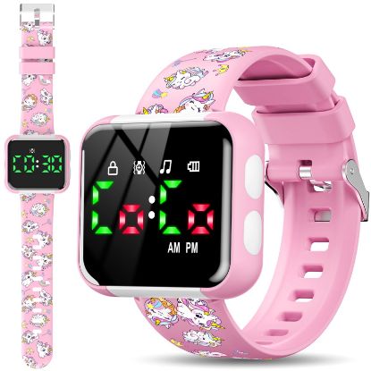 Picture of Etuwoe Potty Training Watch for Toddler Girls: Adjustable Volume Potty Watches for Kids Water Resistant Toilet Timer Alarm Unicorn Toddler Watch 1-3 Birthday Gifts for 2 3 4 Year Old Girl(Pink)