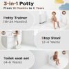 Picture of 3-in-1 Toddler Potty Training Toilet with Flushing Sound, Wipes Storage & Toilet Paper Holder, Realistic Potty Chair with Detachable Seat and Easy-Clean Design for Boys & Girls Ages 18+ Months (Brown)
