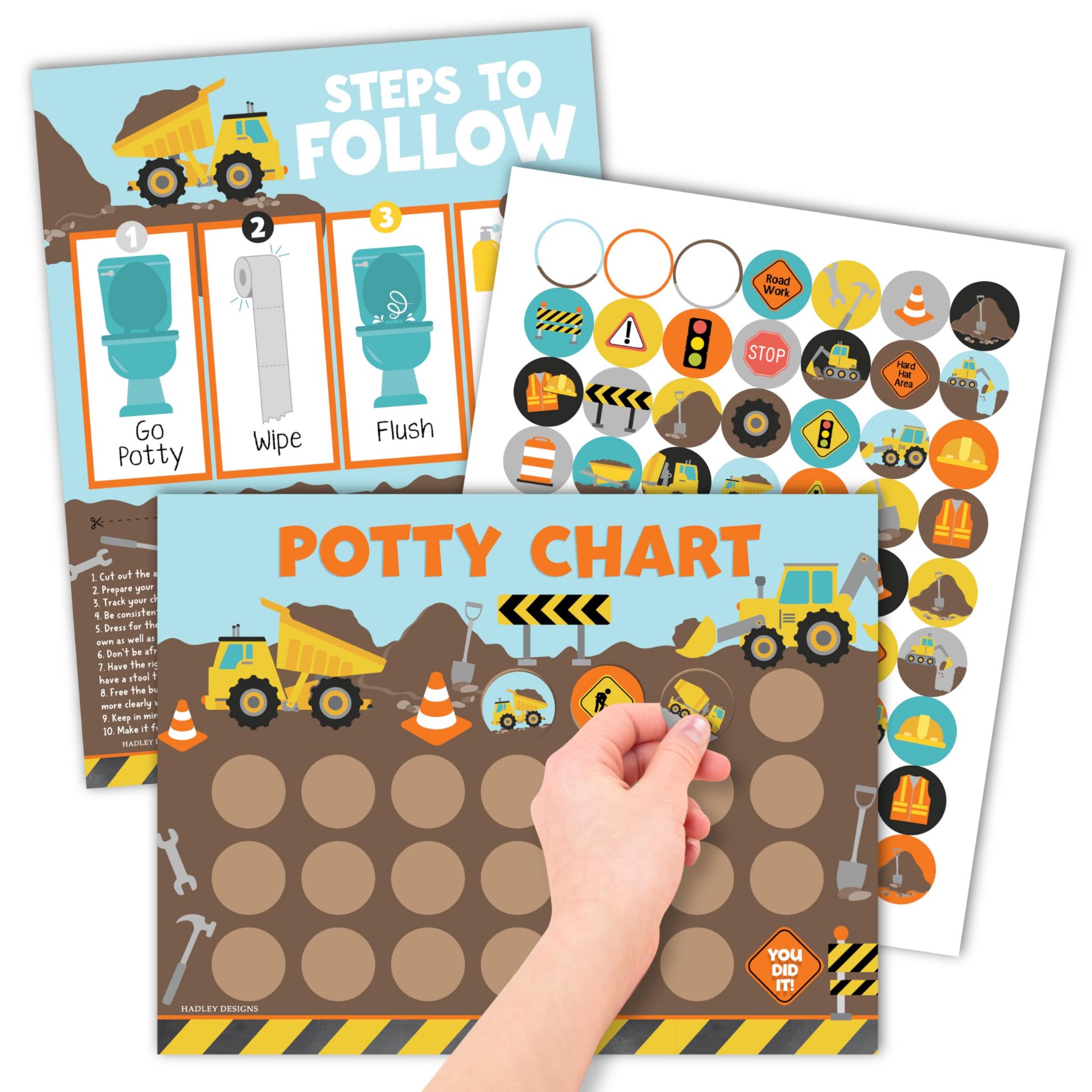 MyLittleUS. Hadley Designs Potty Training Chart for Toddlers Boys -10 ...