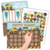 Picture of Hadley Designs Potty Training Chart for Toddlers Boys -10 Sticker Potty Chart for Toddlers Boys, 8.5x11" Potty Training Sticker Charts for Toilet Success, Construction Toddler Reward Chart for Kids