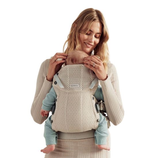 Picture of BabyBjrn Baby Carrier Harmony, Cream, 3D Mesh, 3-in-1 Ergonomic Baby Carrier; Newborn, Facing-in, Outward-Facing, and Back Carrying Positions Supported (7-40 lbs), Newborn to Toddler