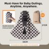 Picture of Lujifo Baby Sling Carrier, Lightweight Portable Baby Carrier for Toddlers, Toddler Sling Carrier with Adjustable Front & Back Shoulder Straps - Fits Babies 6 to 48 Months (Ebony Check)