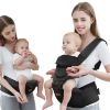 Picture of Baby Carrier with Hip Seat, Baby Carrier Newborn to Toddler up to 44lbs, 6-in-1 Ways to Carry, All Seasons, Adjustable Baby Holder Carrier for Breastfeeding(Black)