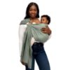Picture of WildBird - Ring Sling Baby Carrier - 0-36 Months (up to 35 lbs) - Standard (74") Acadian & Gold Ring - Front, Hip or Back Carry - Adjustable Fit - Natural Linen - Baby Essentials - New Mom Gifts