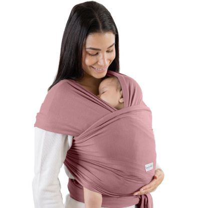 Picture of Comfy Cubs Baby Wrap Carrier - Soft & Secure Fit Cotton Blend Baby Carrier Newborn to Toddler - Hands-Free & Lightweight Infant Wrap - Adjustable, One Size Fits All Toddler Sling - Mauve