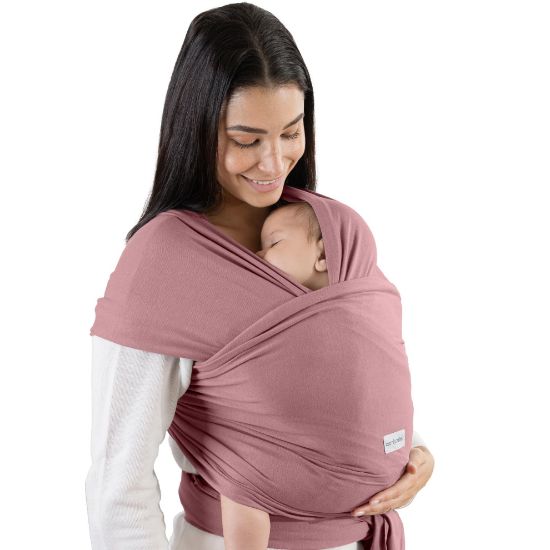 Picture of Comfy Cubs Baby Wrap Carrier - Soft & Secure Fit Cotton Blend Baby Carrier Newborn to Toddler - Hands-Free & Lightweight Infant Wrap - Adjustable, One Size Fits All Toddler Sling - Mauve