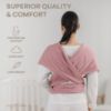 Picture of Comfy Cubs Baby Wrap Carrier - Soft & Secure Fit Cotton Blend Baby Carrier Newborn to Toddler - Hands-Free & Lightweight Infant Wrap - Adjustable, One Size Fits All Toddler Sling - Mauve