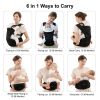 Picture of Bebamour Baby Carrier with Hip Seat,All-Position Breathable Mesh Hip Seat & Carrier 0-36Months with Head Hood, 3 PCS Teething Pads, Waist Extender,Storage Bag & Pacifier Case(Black)