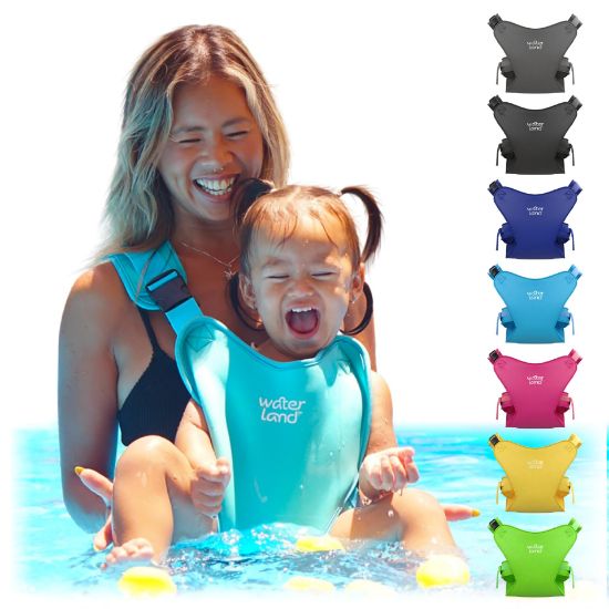 Picture of WaterLand Baby Carrier - Innovative Carrier You Can Use Both in Water & Land - Waterproof Infant Chest Holder with Adjustable Straps, Lightweight Toddler Harness for Pool & Beach (Light Blue)