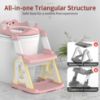Picture of Meulife Potty Training Seat, Upgrade 2 in 1 Potty Training Toilet for Toddler, Toddler Toilet Seat for Boys Girls with Support Bar, Anti-Slip Pad and Step Stool (Pink)