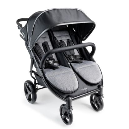 Picture of Gaggle by Foundations Roadster Duo Side by Side Double Stroller | Lightweight Compact Double Stroller for Toddlers | Easy to Fold & Maneuver | Amusement Park Approved | Black