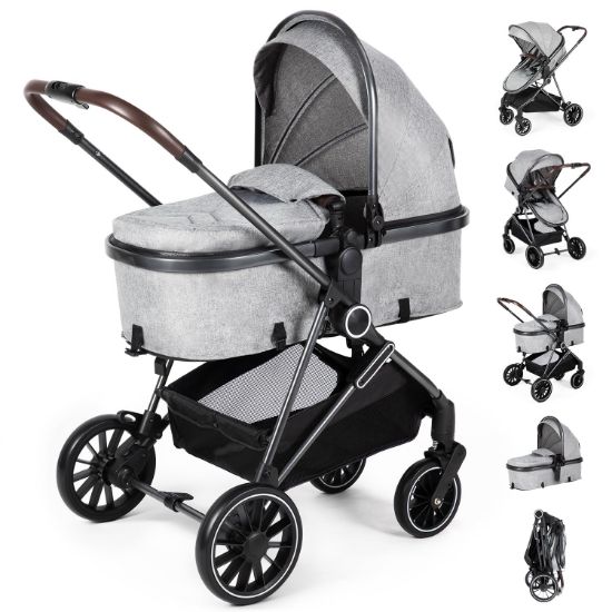 Picture of 2-in-1 Baby Stroller with Bassinet Mode - Folding Infant Newborn Pram with Reversible Seat - for 0-36 Months Toddler Grey