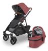 Picture of UPPAbaby Vista V2 Stroller / Convertible Single-To-Double System / Bassinet, Toddler Seat, Bug Shield, Rain Shield, and Storage Bag Included / Greyson (Charcoal Mlange/Carbon Frame/Saddle Leather)