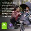 Picture of UPPAbaby Vista V2 Stroller / Convertible Single-To-Double System / Bassinet, Toddler Seat, Bug Shield, Rain Shield, and Storage Bag Included / Greyson (Charcoal Mlange/Carbon Frame/Saddle Leather)
