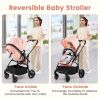 Picture of INFANS 2 in 1 Baby Stroller, Convertible Stroller with Bassinet Reversible Seat Adjustable Backrest Canopy One Hand Fold, Compact Toddler Pushchair for Kids Infants Newborns 0-36 Months