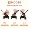 Picture of INFANS 2 in 1 Baby Stroller, Convertible Stroller with Bassinet Reversible Seat Adjustable Backrest Canopy One Hand Fold, Compact Toddler Pushchair for Kids Infants Newborns 0-36 Months