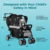 Picture of Gaggle by Foundations Compass 3 Seat Triple Stroller | Foot Brake | Shock-Absorbing All-Terrain Wheels | Easy Folding | Black
