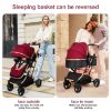 Picture of PEARLOVE 2 in 1 Convertible Baby Stroller Newborn Foldable Pushchair with Adjustable Canopy Folding High Landscape Infant Carriage, Anti-Shock Toddler Pushchair