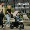 Picture of Mompush Ultimate 3 Full Size Baby Stroller with Bassinet from Newborn to 50 lbs - All-Terrain Large Wheels with Full Suspension, Reversible & Extendable Seat for Growing Kids, One-Second Compact Fold