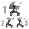 Picture of Infant Newborn Baby Stroller - 2 in 1 Convertible Stroller with Reversible Seat | Foldable Aluminum Alloy Pram Anti-Shock Toddler Pushchair Strollers for 0-36 Months Babies