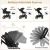 Picture of BABY JOY 2 in 1 Convertible Baby Stroller, High Landscape with Bassinet Mode, Reversible Seat, Adjustable Canopy, Cup Holder, Diaper Bag, Foldable Infant Newborn Pram Stroller for 0-36 Months (Black)