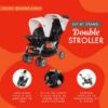 Picture of Baby Trend Double Infant and Toddler Stroller w/ Harness and Basket, Sit N' Stand, Khaki