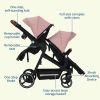 Picture of Double Tandem Stroller for Newborn & Toddler - Foldable Twin Pushchair with Reversible Seat, 5-Point Safety Harness, Adjustable Backrest & Canopy, Storage Basket