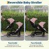 Picture of Double Tandem Stroller for Newborn & Toddler - Foldable Twin Pushchair with Reversible Seat, 5-Point Safety Harness, Adjustable Backrest & Canopy, Storage Basket