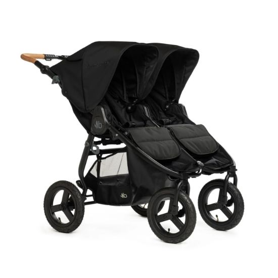 Picture of Bumbleride Indie Twin Double Stroller - Side-by-Side Infant and Toddler Stroller with Compact Standing Fold, Air-Filled Tires & All-Wheel Suspension - Black