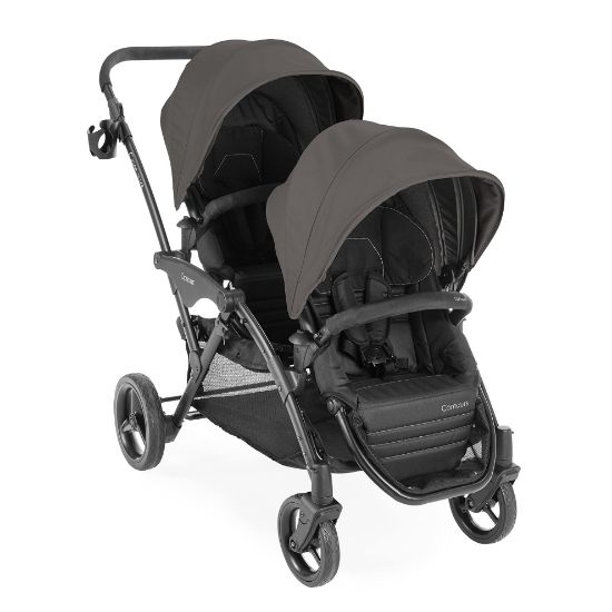 Picture of Contours Options V2 Lightweight Inline Tandem Double Stroller with Reversible Seats, Greige