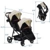 Picture of Tandem Double Stroller for Newborn and Toddler Twins, Foldable Twin Stroller with Reversible Seats, Adjustable Canopy & Backrest, 5-Point Harness, Large Storage Basket, One-Hand FoldDark Grey