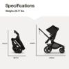 Picture of Bugaboo Kangaroo All-Terrain Full-Size Single-to-Double Tandem Stroller Toddler Seat, for Up to Three Kids, XL Wheels, One-Hand Operation, XL Underseat Storage - Midnight Black