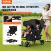 Picture of VEVOR Double Stroller, Foldable Lightweight Twin Stroller with Tandem Seating, Adjustable Backrest/Footrest, Wrap-Around Safety Harness, Storage Basket & Tray, for Newborn and Toddler (Black)