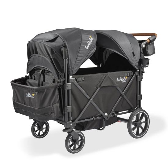 Picture of Larktale Caravan Quad Stroller, 4-Seater Kids Wagon, 214 lb Capacity, Byron Black