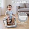 Picture of Snugzy Toddler Potty Training Seat 3-in-1 Foldable Potty Training Toilet with Step Stool Adjustable Potty Chair with Urinals (Grey)