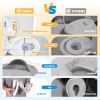 Picture of Orzbow Foldable Travel Potty Training Seat, Toddler Toilet Seat Attachment for Adult Toilets, Portable Potty with Suction Cups, Adjustable Length, Splash Guard, Non-Slip Base, Easy to Clean, White