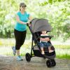 Picture of HONEY JOY Jogging Stroller, Off Road Hiking Stroller, Easy One-Hand Fold, Adjustable Backrest/Canopy, Storage Basket, Baby Jogger for Infants Boys Girls (Gray)