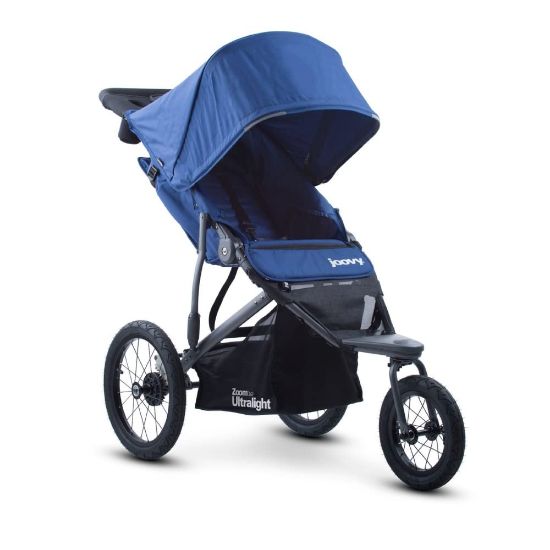 Picture of Joovy Zoom360 Ultralight Jogging Stroller Featuring High Child Seat, Shock-Absorbing Suspension, Extra-Large Air-Filled Tires, Parent Organizer, Air Pump, and Easy One-Hand Fold (Blueberry)