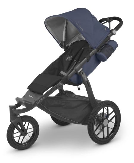Picture of UPPAbaby Ridge Jogging Stroller/Durable Performance Jogger with Never-Flat Tires/Built for Walking, Running, Hiking/Water Bottle Holder and Basket Cover Included/Reggie (Slate/Carbon Frame)