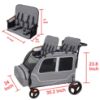 Picture of Germinate Stroller Wagon Four Seater 1 2 3 4 Year Old Kids Baby Toddler Passenger Travel Foldable Jogger Quad Double Triple Tandem Strollers (Grey)