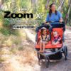 Picture of Joovy Zoom X2 Lightweight Performance Double Jogging Stroller Featuring Extra-Large Pneumatic Tires with Air Pump Included, Locking and Swiveling Front Tire, and Easy One-Handed Fold, Paprika