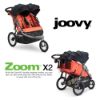Picture of Joovy Zoom X2 Lightweight Performance Double Jogging Stroller Featuring Extra-Large Pneumatic Tires with Air Pump Included, Locking and Swiveling Front Tire, and Easy One-Handed Fold, Paprika