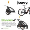 Picture of Joovy Cocoon X2 Double Stroller and Bike Trailer with Tow Arm, Hitch, Adjustable Handlebar, and Five-Point Safety Harnesses, Black